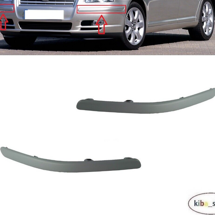 FOR TOYOTA AVENSIS T25 2003 - 2006 FRONT BUMPER MOULDINGS TRIM LEFT + RIGHT