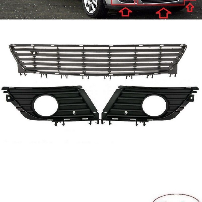 FOR VAUXHALL COMBO C 03-10 FRONT BUMPER SET LOWER & FOG GRILLS