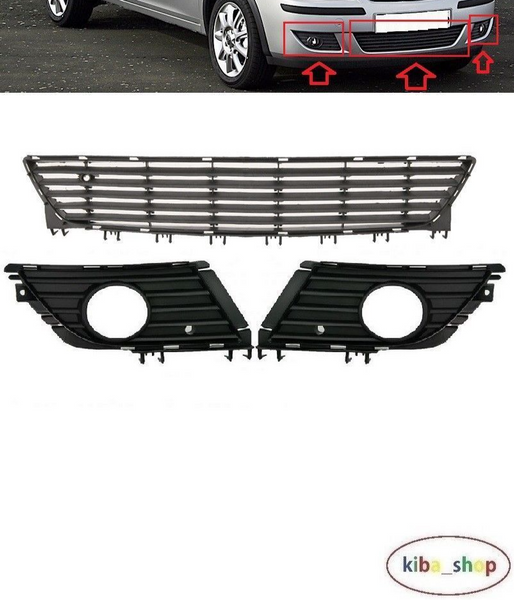 FOR VAUXHALL COMBO C 03-10 FRONT BUMPER SET LOWER & FOG GRILLS