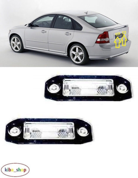 FOR VOLVO S40/V50 04-12 REAR NUMBER PLATE LIGHT LAMPS PAIR
