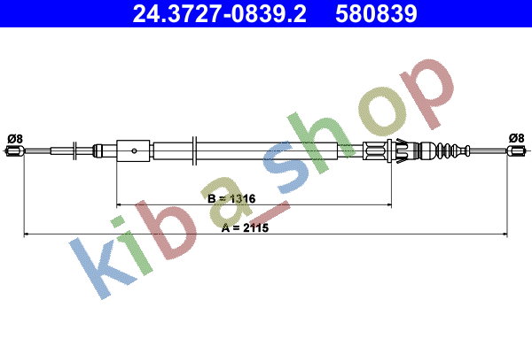 RIGHT OR LEFT HANDBRAKE CABLE REAR L/R 2115MM FITS FOR CITROEN C4 I PEUGEOT