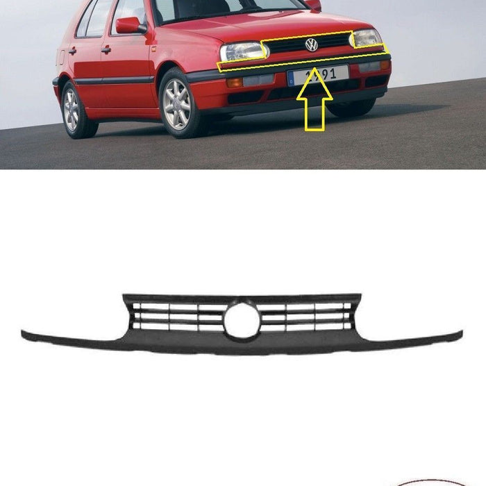 FOR VOLKSWAGEN GOLF MK3 1992-1998 FRONT BUMPER RADIATOR GRILLE WITH MOULDING