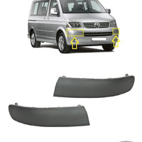 FOR VW MULTIVAN T5 2003-2009 NEW FRONT BUMPER MOULDING TRIM PRIMED LEFT + RIGHT
