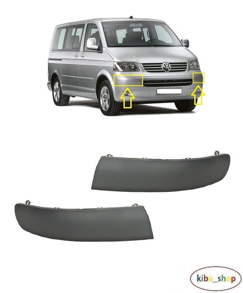 FOR VW MULTIVAN T5 2003-2009 NEW FRONT BUMPER MOULDING TRIM PRIMED LEFT + RIGHT