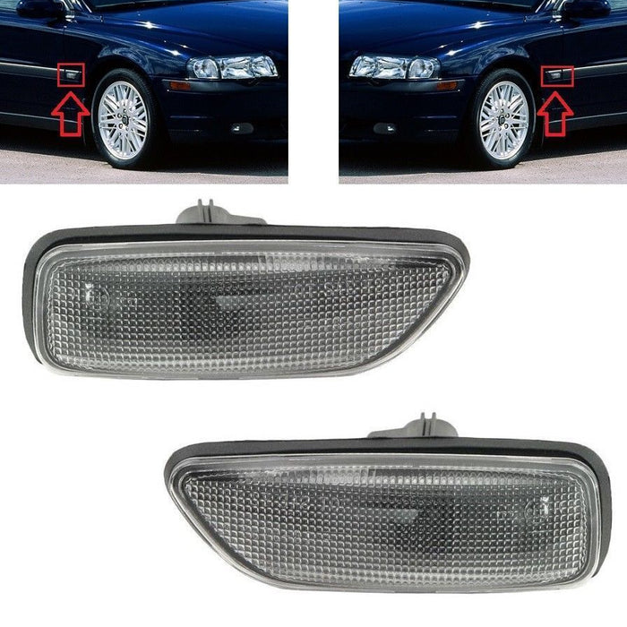 FOR VOLVO S80 98-06 BRAND SIDE INDICATOR REPEATER L+R BLACK