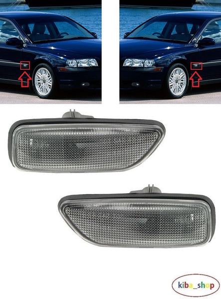 FOR VOLVO S80 98-06 BRAND SIDE INDICATOR REPEATER L+R BLACK