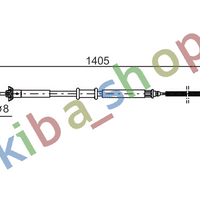 RIGHT OR LEFT HANDBRAKE CABLE FRONT/MIDDLE L/R 1537MM/1295MM FITS FOR FIAT