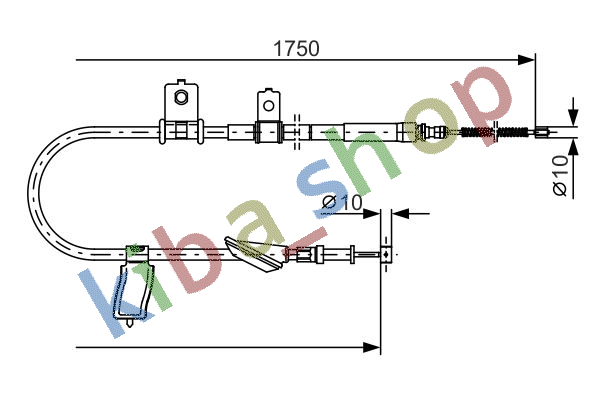 RIGHT HANDBRAKE CABLE REAR R 1750MM FITS FOR SUBARU LEGACY IV LEGACY V OUTBACK