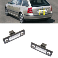 FOR SKODA OCTAVIA ESTATE 2004-2008 2X REAR NUMBER PLATE LIGHT LAMPS LEFT + RIGHT