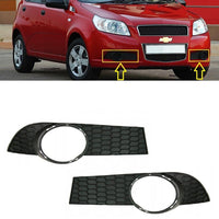 FOR CHEVROLET AVEO T255 2008 - 2011 NEW FRONT BUMPER FOG LAMP GRILLS PAIR L + R