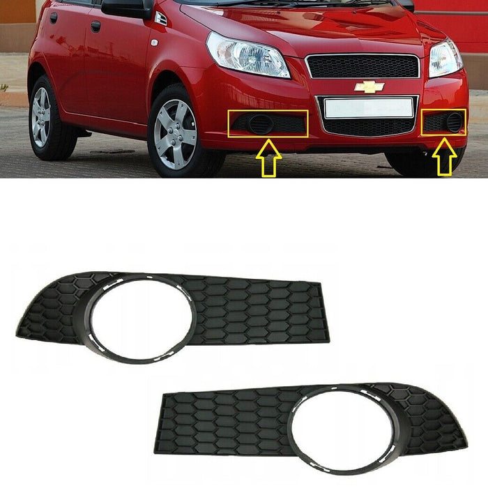 FOR CHEVROLET AVEO T255 2008 - 2011 NEW FRONT BUMPER FOG LAMP GRILLS PAIR L + R