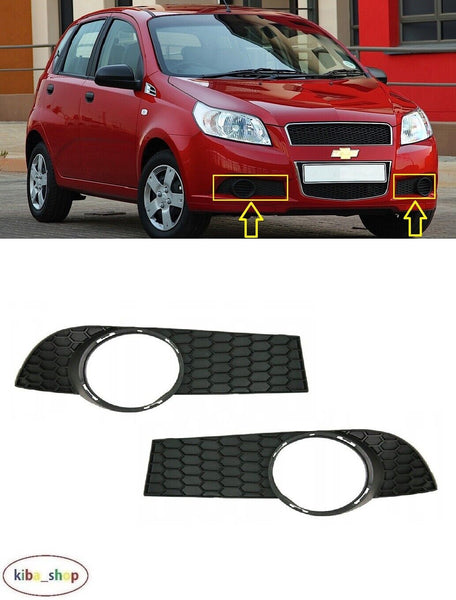 FOR CHEVROLET AVEO T255 2008 - 2011 NEW FRONT BUMPER FOG LAMP GRILLS PAIR L + R