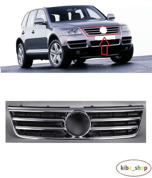 FOR VW TOUAREG 2002 - 2006 NEW FRONT BUMPER CENTER RADIATOR GRILLE GRILL CHROMED