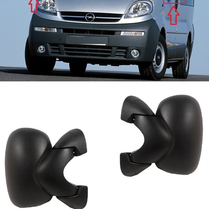 FOR VAUXHALL VIVARO 01-14 WING MIRRORS ELECTRIC BLACK L+R LHD