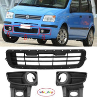 FOR FIAT PANDA 03-12 FRONT BUMPER LOWER GRILL SET L+R + CENTRE WITH AIR COND.