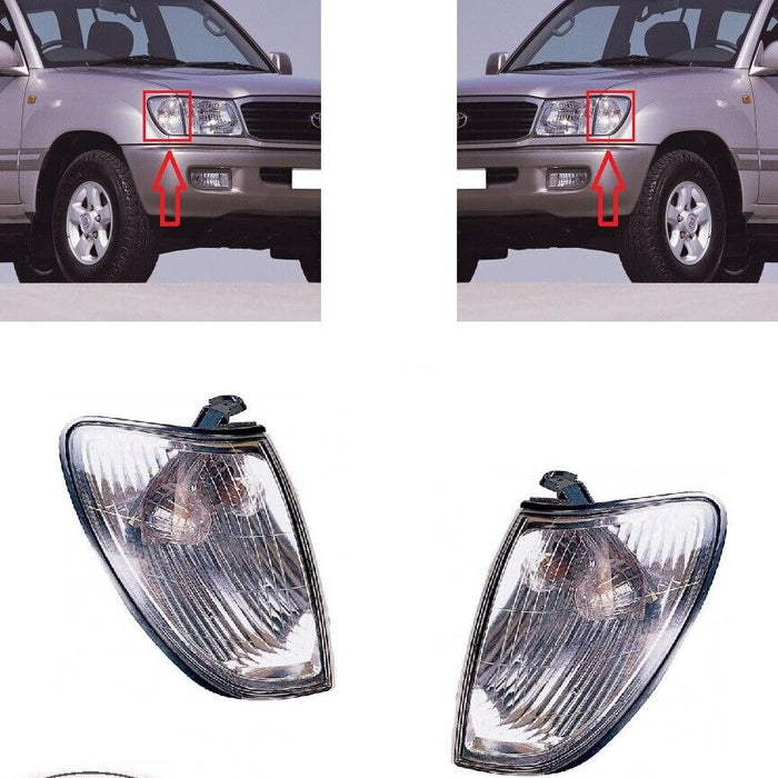 FOR TOYOTA LAND CRUISER 1998 - 2005 FRONT INDICATOR REPEATERS PAIR LEFT + RIGHT