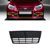 FOR FORD FOCUS MK3 2011 - 2014 NEW FRONT BUMPER SHINY CENTER RADIATOR GRILL