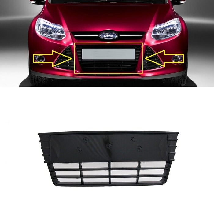 FOR FORD FOCUS MK3 2011 - 2014 NEW FRONT BUMPER SHINY CENTER RADIATOR GRILL