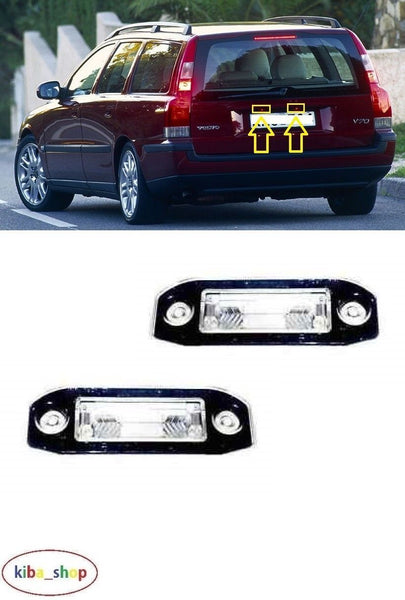 FOR VOLVO V70 00-07 REAR NUMBER PLATE LIGHT LAMPS PAIR