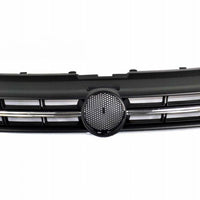 FOR VW POLO 6R 2009 - 2014 FRONT UPPER MAIN GRILL BLACK WITH CHROME MOULDING