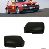 FOR VOLKSWAGEN GOLF MK3 III 1992-1998 WING MIRROR COVER CAPS BLACK LEFT + RIGHT