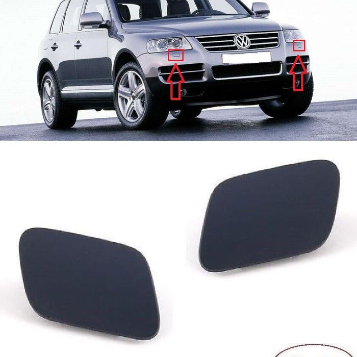 FOR VW TOUAREG 02-06 FRONT BUMPER HEADLAMP WASHER COVERS L+R