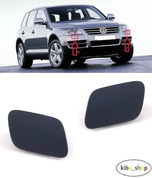 FOR VW TOUAREG 02-06 FRONT BUMPER HEADLAMP WASHER COVERS L+R