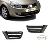 FOR RENAULT SCENIC II mk2 06-09 FRONT BUMPER CENTER RADIATOR GRILL BLACK PAIR