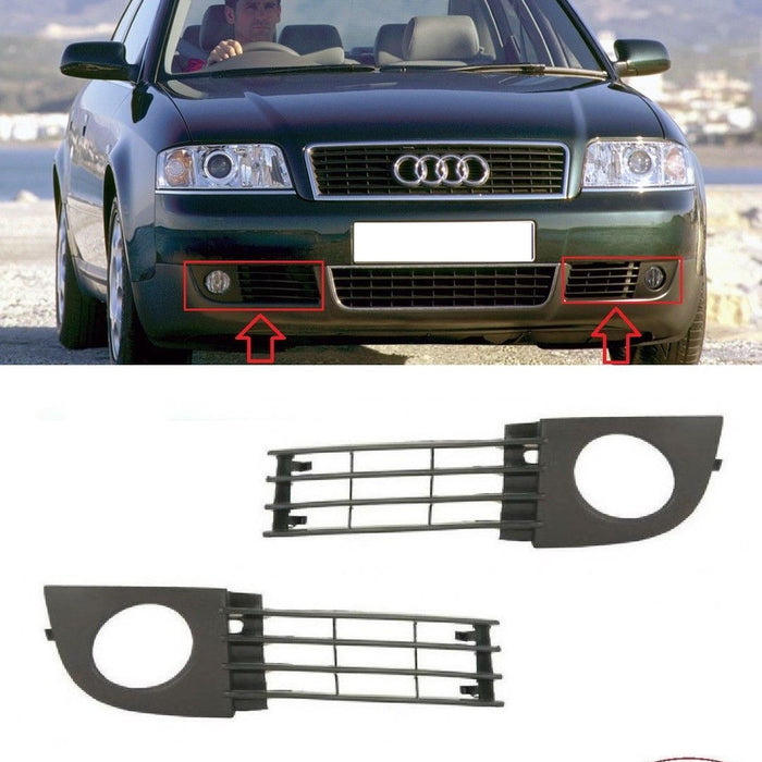 FOR AUDI A6 01-05 FRONT BUMPER FOG LIGHT LAMP GRILLS L+R
