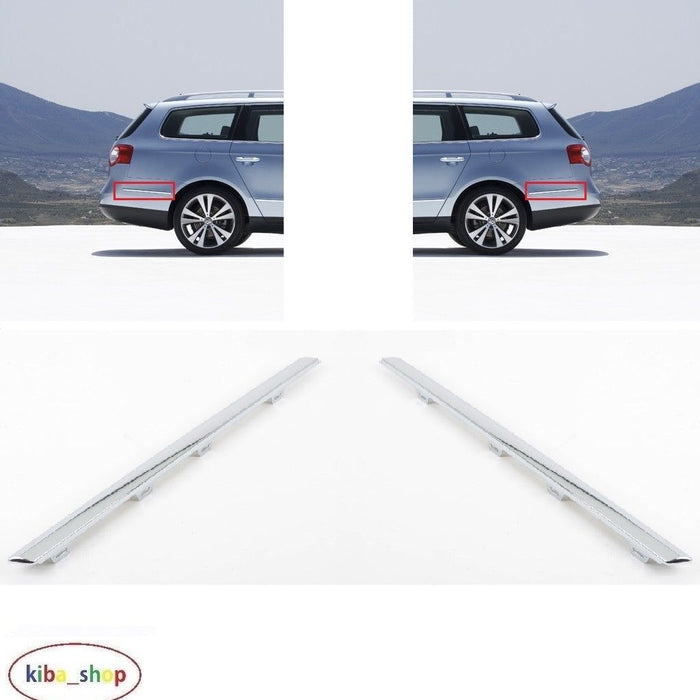FOR VW PASSAT B6 05-10 REAR BUMPER CHROMED MOULDING TRIM L+R
