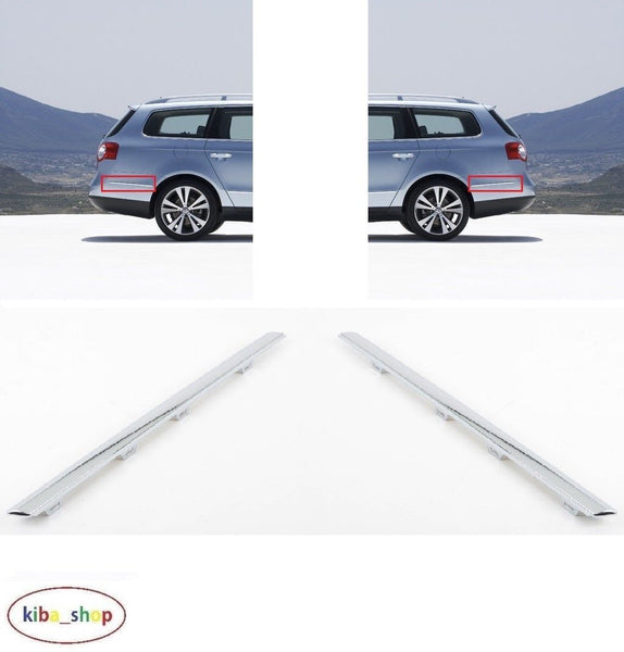 FOR VW PASSAT B6 05-10 REAR BUMPER CHROMED MOULDING TRIM L+R