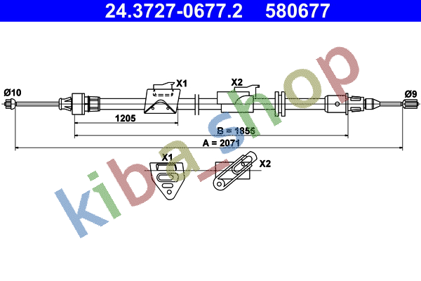 RIGHT HANDBRAKE CABLE REAR R 2071MM FITS FOR FORD GALAXY II GALAXY MK II