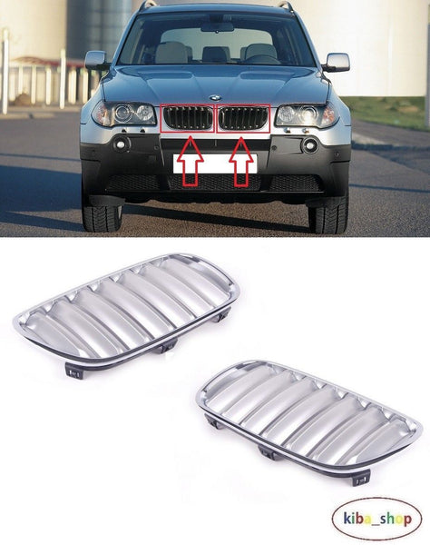 FOR BMW X3 E83 06-08 FRONT BUMPER UPPER RADIATOR GRILLS L+R