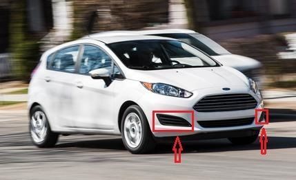 FOR FIESTA 13-16 PAIR FRONT BUMPER FOG LIGHT GRILL NO LAMP HOLE COVERS