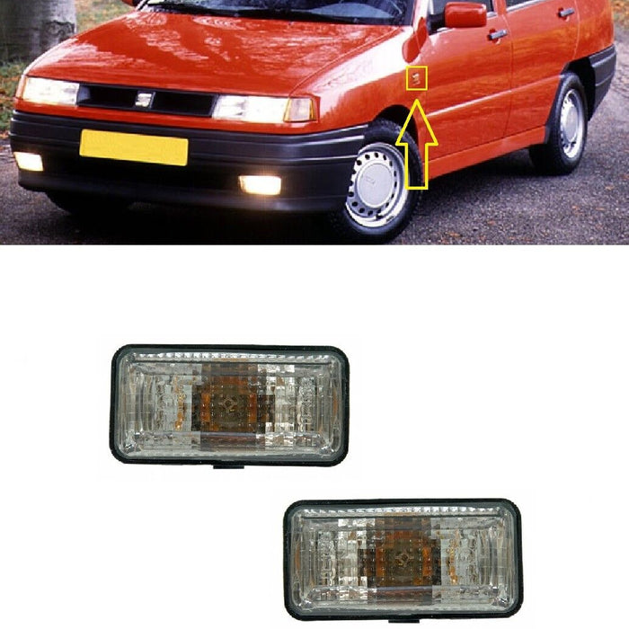 FOR SEAT TOLEDO 1L 1991 - 1995 2X NEW SIDE INDICATOR REPEATERS PAIR L + R SMOKED