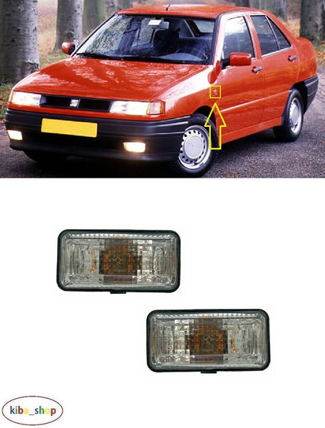 FOR SEAT TOLEDO 1L 1991 - 1995 2X NEW SIDE INDICATOR REPEATERS PAIR L + R SMOKED
